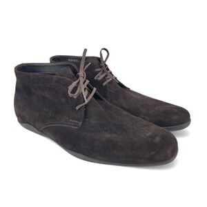 Harrys‎ of London Mens 13 Chukka Boots Suede Leather Brown Minimalist Luxury